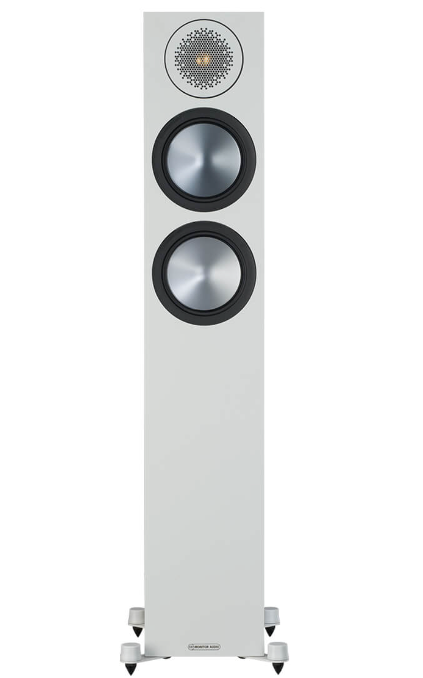 Monitor Audio Bronze 200 Floorstanding Speakers, individual speaker in white