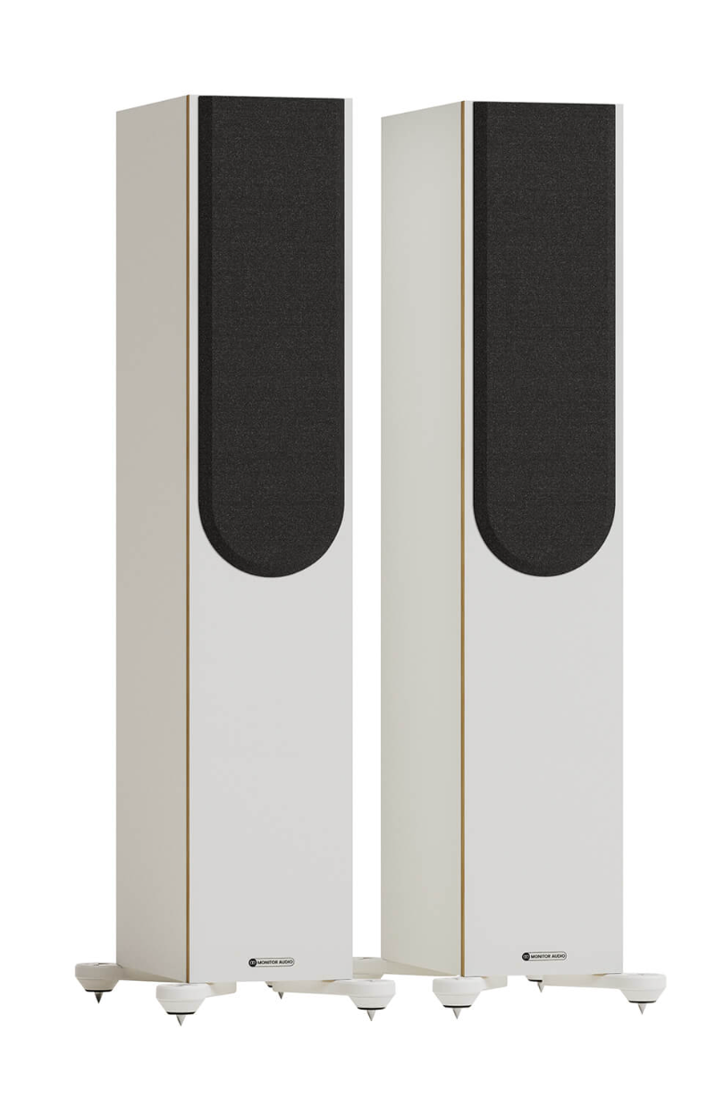 Monitor Audio Bronze 300 7G Floorstanding Speakers (pair) in white with grille