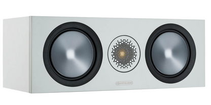 Monitor Audio Bronze C150 Centre Speaker in white, angled view