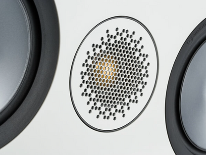 Monitor Audio Bronze C150 Centre Speaker in white, closeup of tweeter