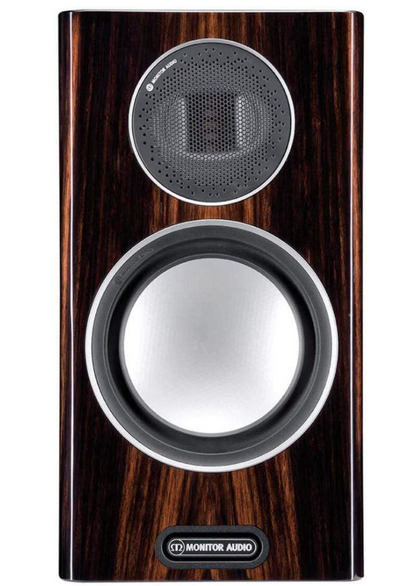 Monitor Audio Gold 100 5G Bookshelf Speakers In Piano Black, Front without Grille