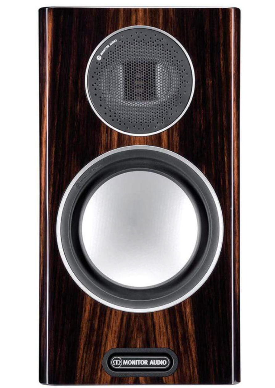 Monitor Audio Gold 100 5G Bookshelf Speakers In Piano Black, Front without Grille