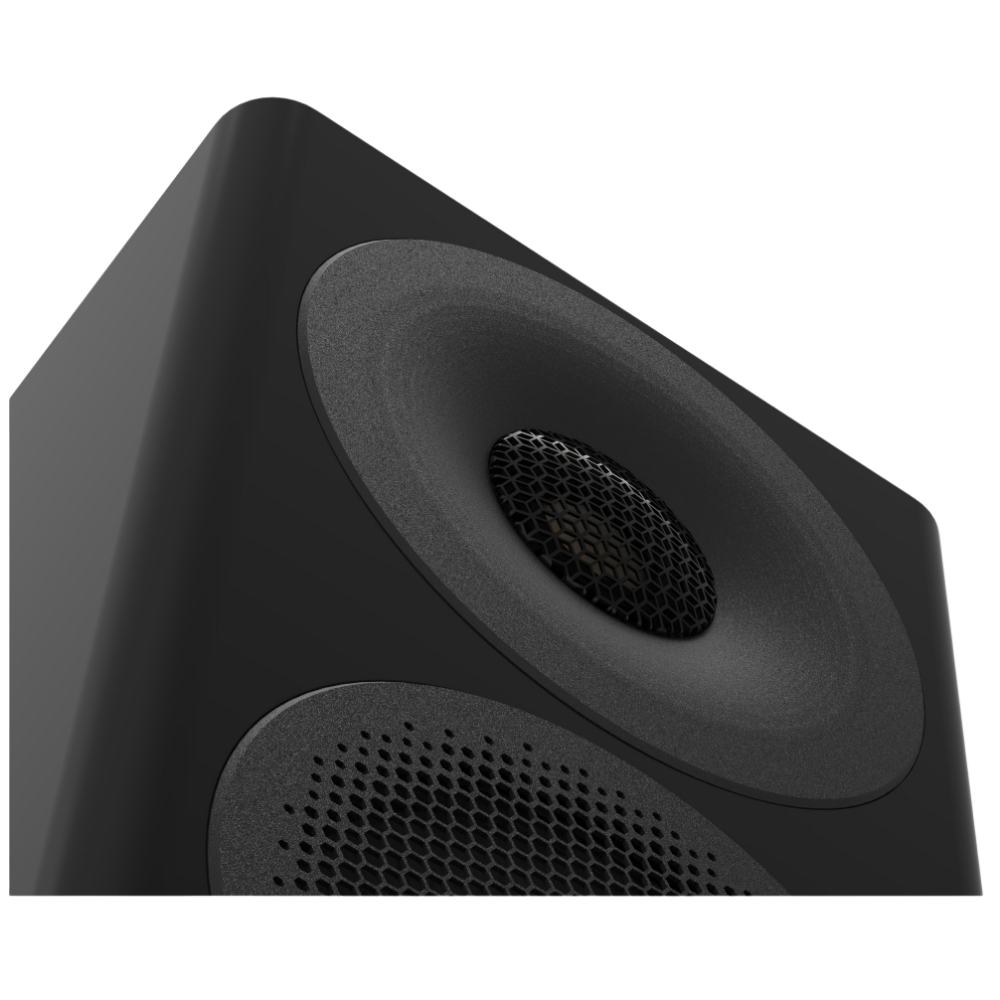 Monitor Audio Radius 3 (4G) Bookshelf Speaker in High Gloss Black, tweeter closeup