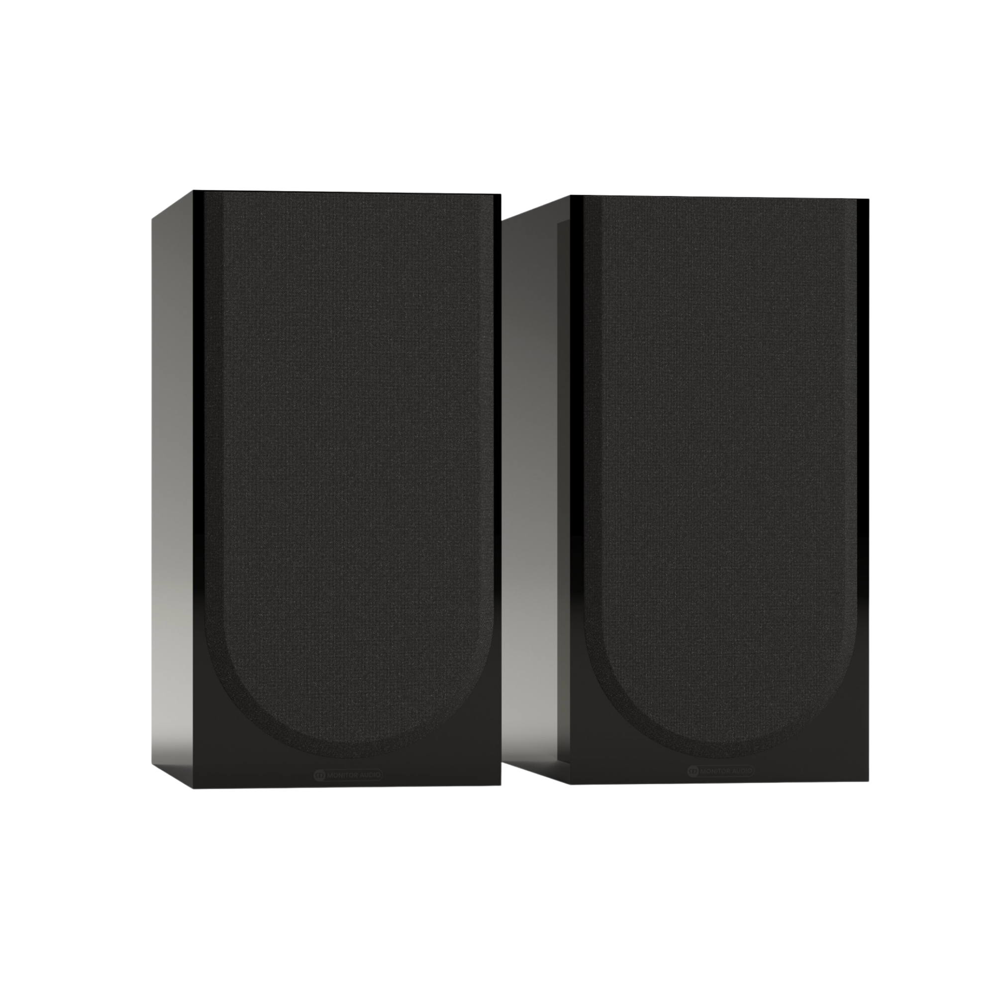 Monitor Audio Silver 100 8G Standmount Speakers  in High Gloss Black with grilles