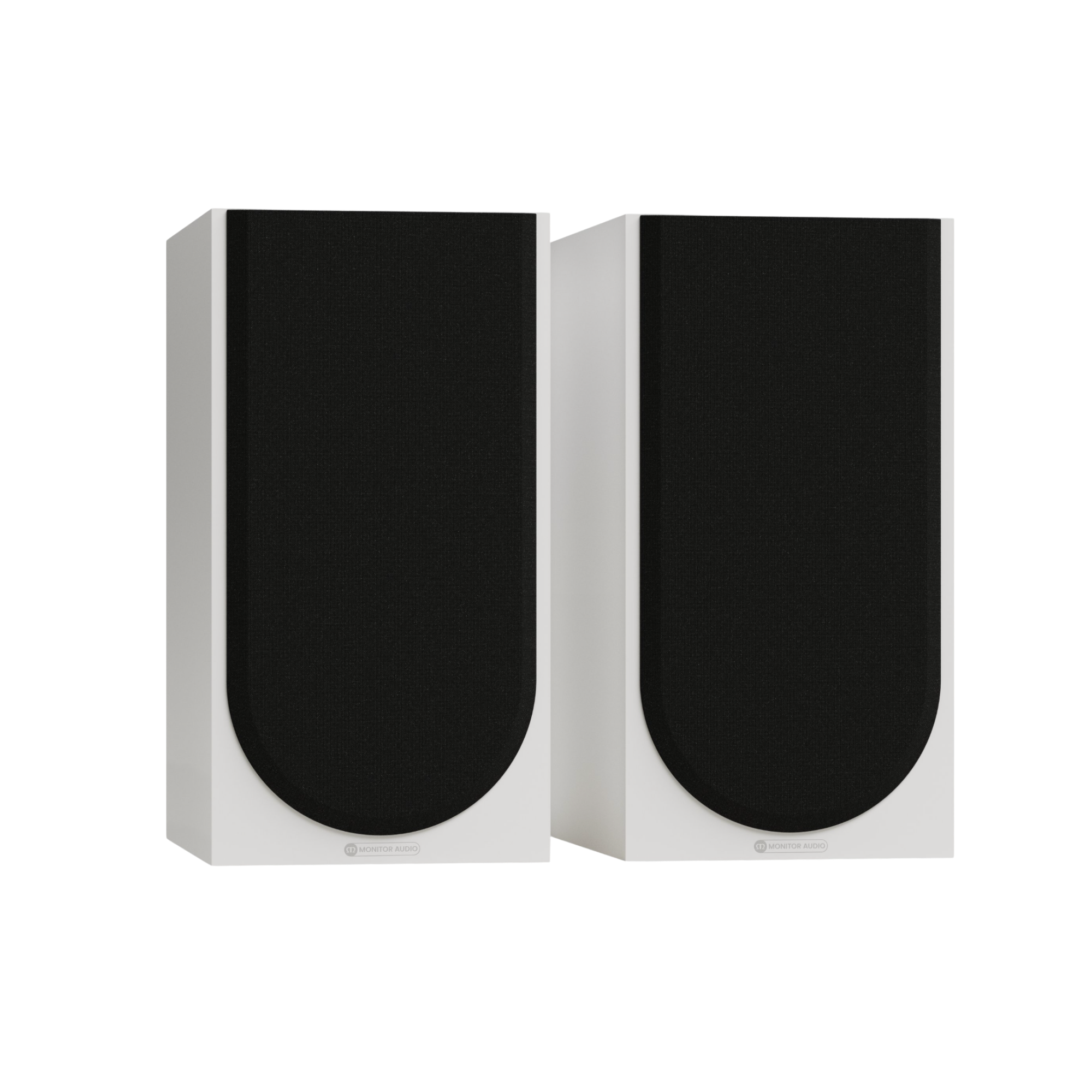 Monitor Audio Silver 100 8G Standmount Speakers  in Satin White with grilles