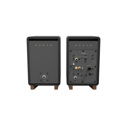 Onkyo GX-30ARC Powered Speakers in Black pair.  Rear