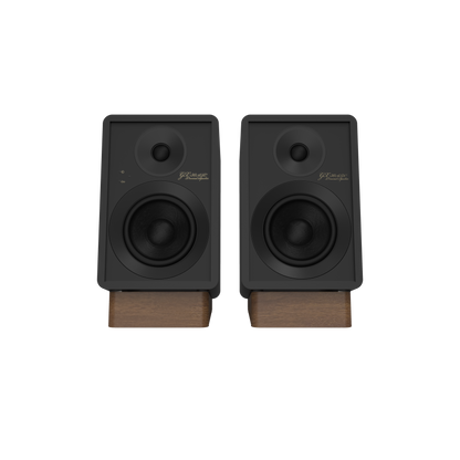 Onkyo GX-30ARC Powered Speakers in Black pair.  front no Grille