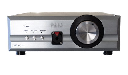 Pass Labs HPA-1C Stereo Headphone Amplifier in Silver, front