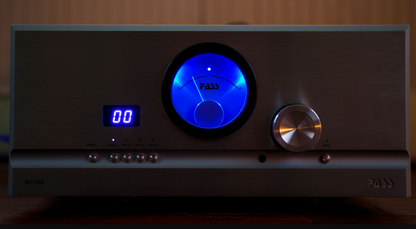 Pass Labs INT-250 Integrated Amplifier in black, front