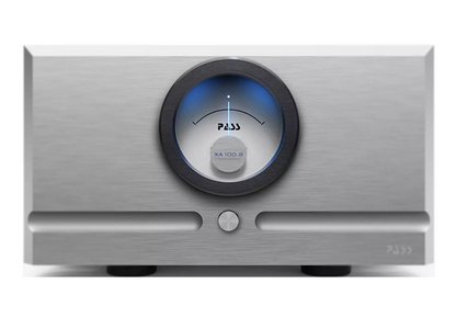 Pass Labs XA100.8 Class A Monoblock Amplifier in silver, front