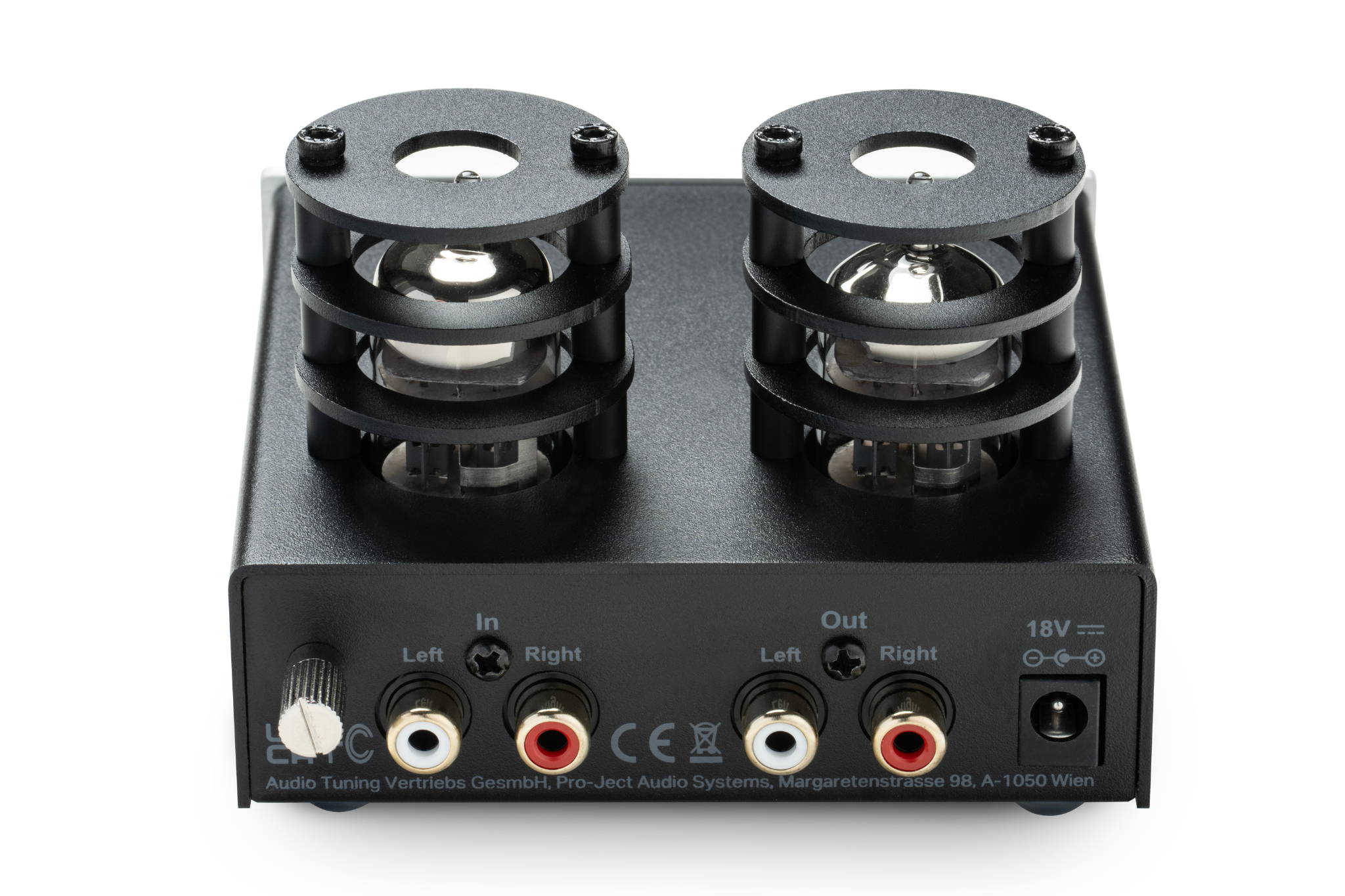 ProJect Tube Box E Phono Pre-amplifier, rear of unit