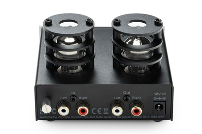 ProJect Tube Box E Phono Pre-amplifier, rear of unit