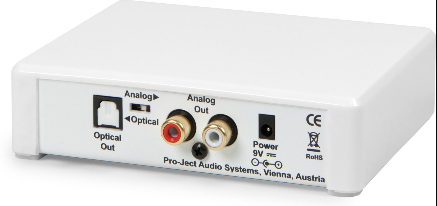 ProJect Audio Systems Bluetooth ProJect Bluetooth Box E High fidelity aptX Bluetooth audio receiver; white rear of unit