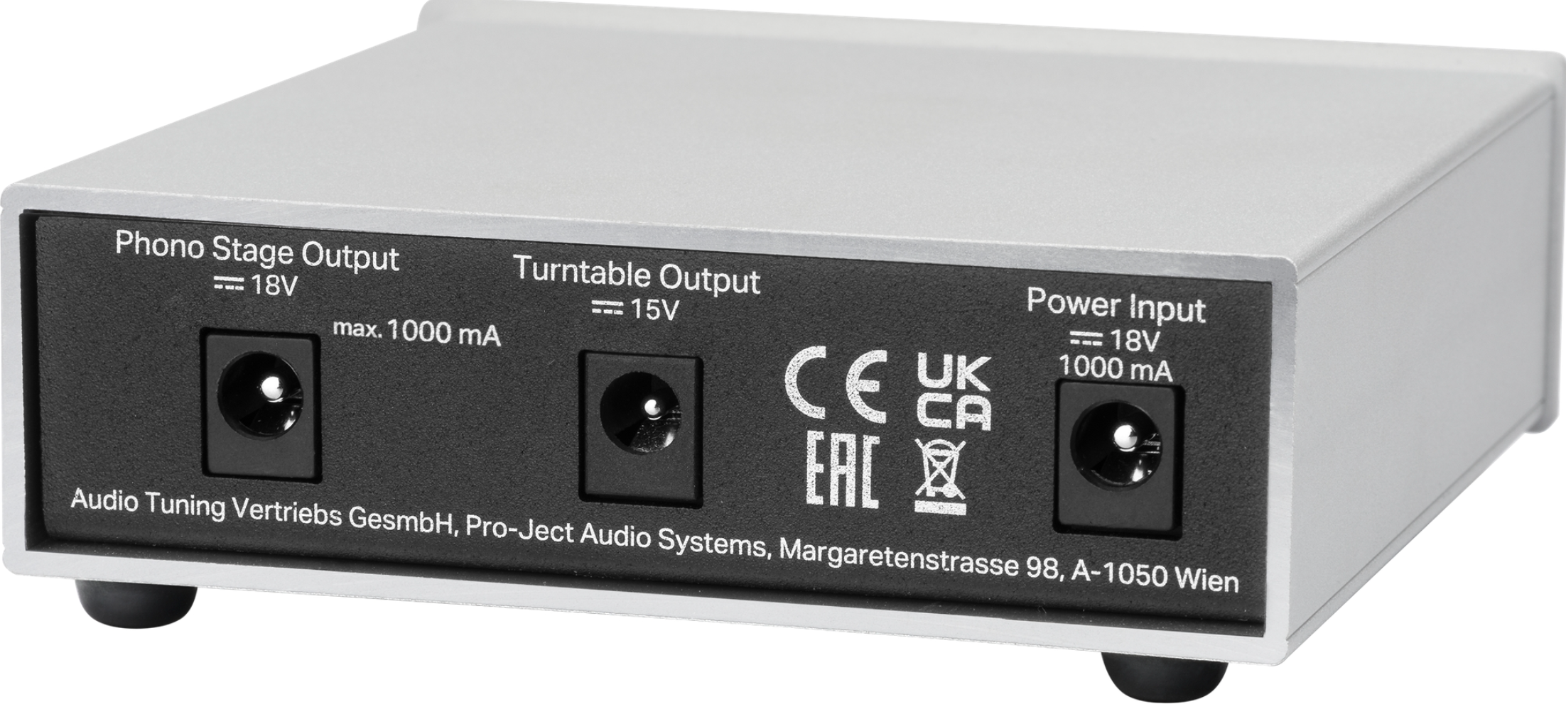 ProJect Power Box S3 Phono Power Supply. Silver back image