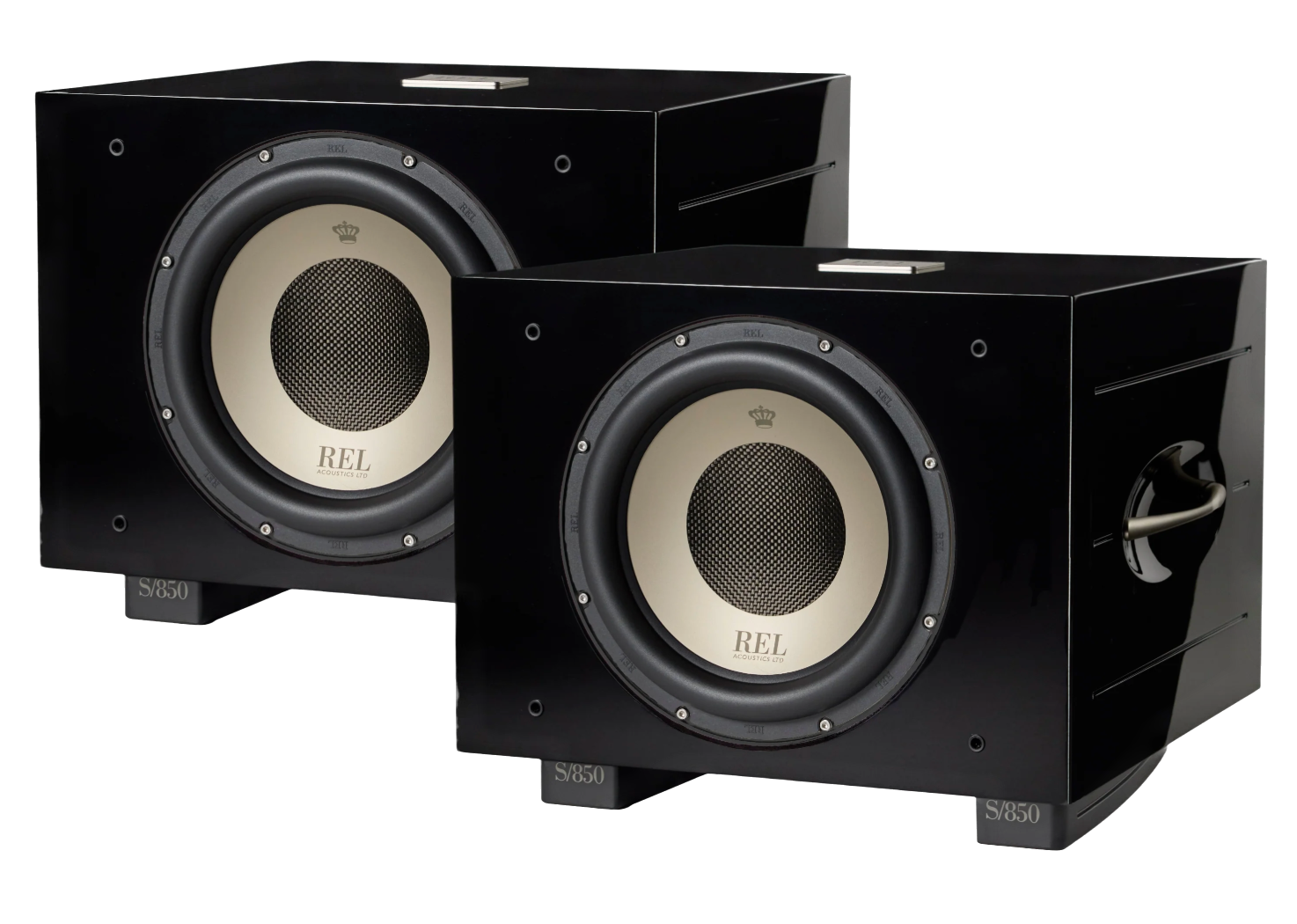 REL S/850 Subwoofer in black, pair no grille