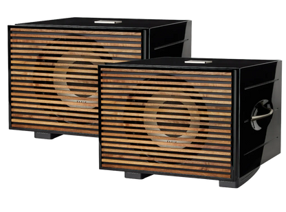 REL S/850 Subwoofer in black, pair with wooden  grille