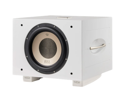 REL S/850 Subwoofer in white, no grille