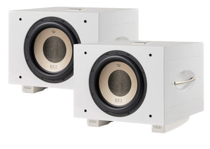 REL S/850 Subwoofer in white, pair no grille