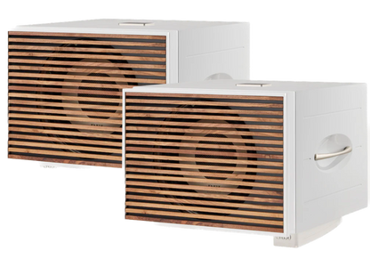 REL S/850 Subwoofer in white, pair with wooden grille