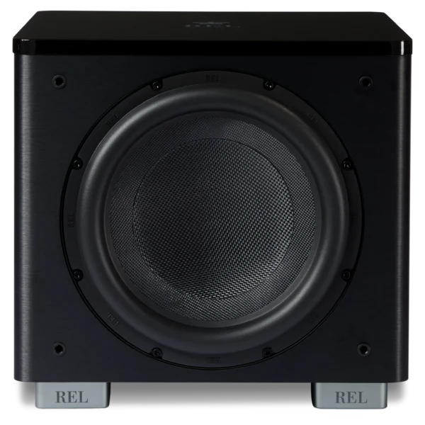The REL Acoustics HT1205 MKII subwoofer.  Front image, no grille