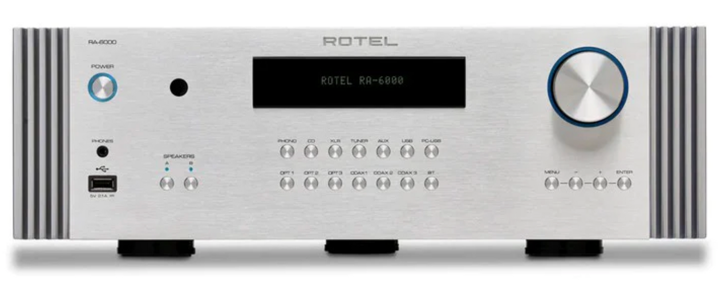 Rotel Diamond Series RA-6000 Integrated Amplifier.  Silver front