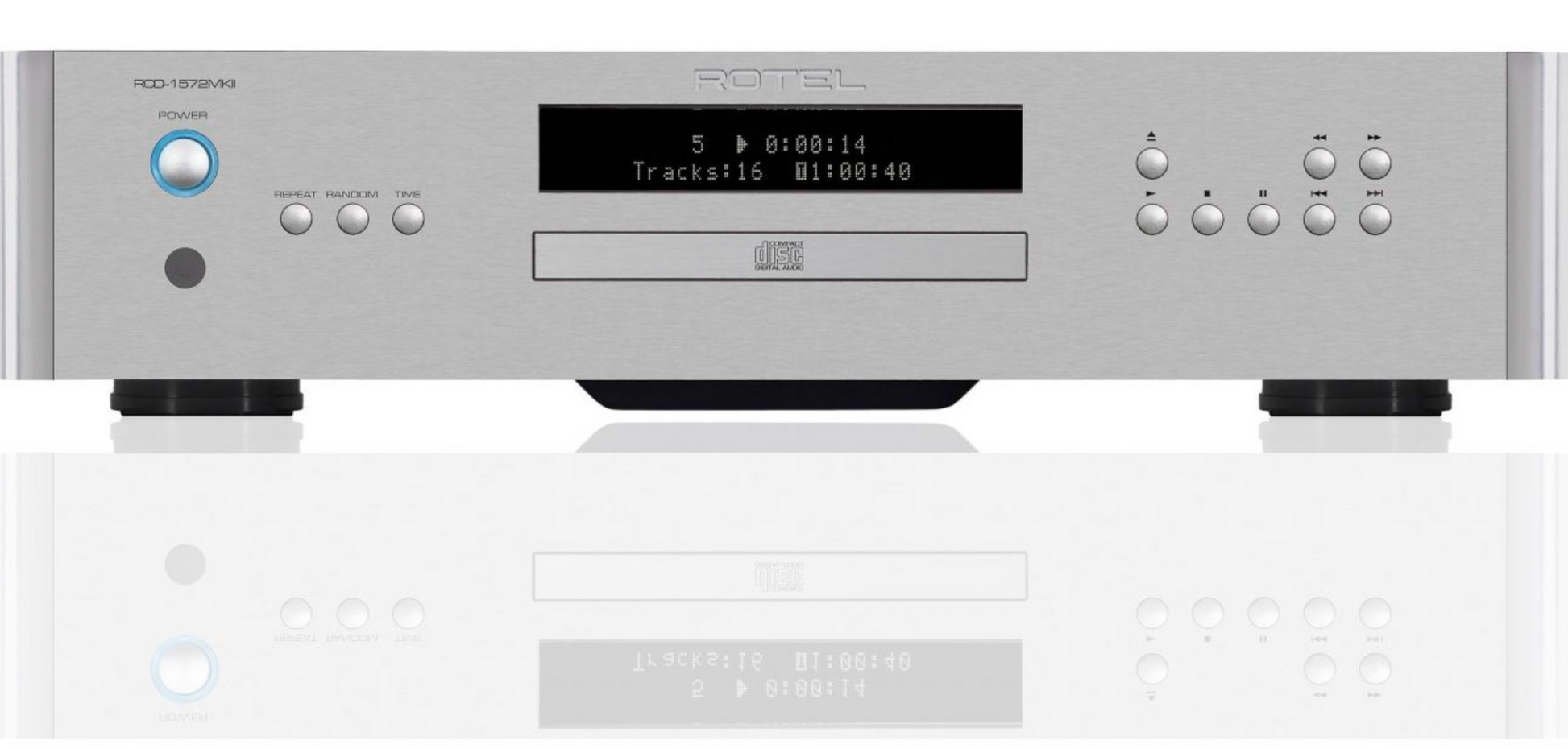 Rotel RCD 1572 MKII CD Player. Silver front image