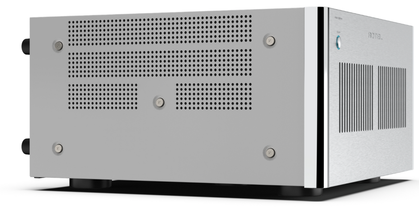 Rotel RMB-1585MKII Multi-Channel Power Amplifier. Silver angled image