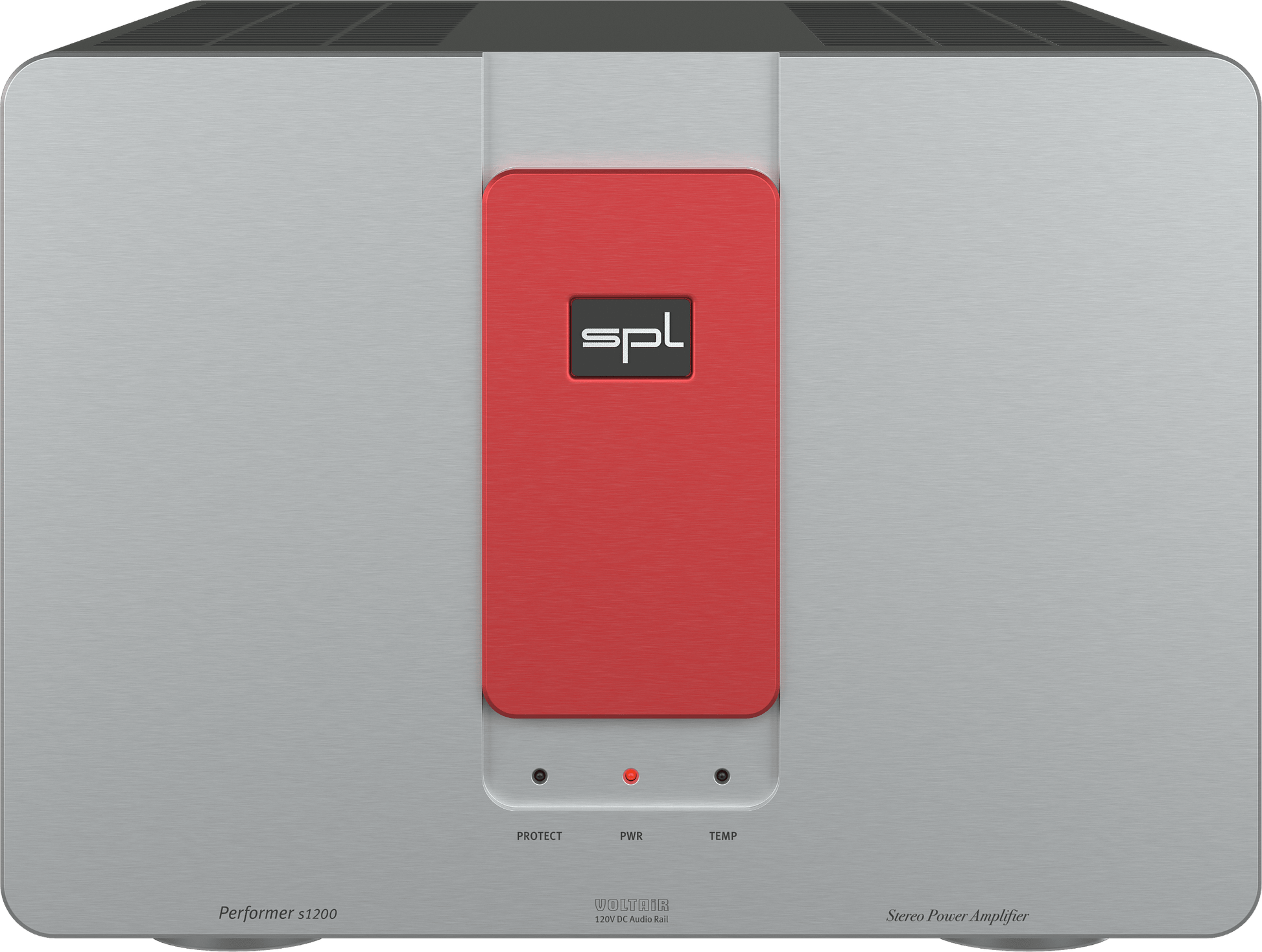 SPL Audio Performer s1200 Stereo Power Amplifier in silver with red insert