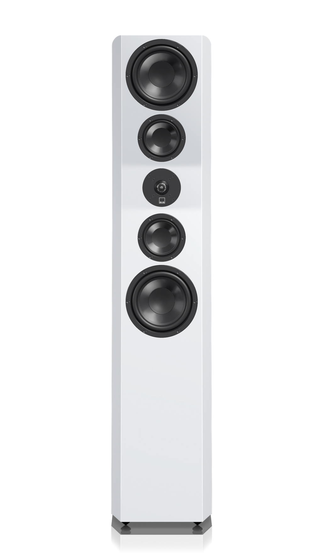 SVS Ultra Evolution Titan Floorstanding Speaker in Piano Gloss White, individual without grille