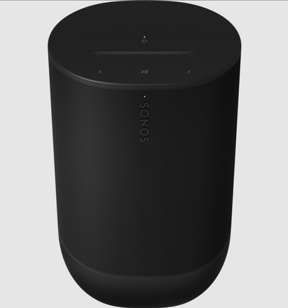 Sonos Move 2 Portable Smart Speaker in Black, front and top