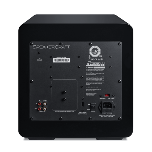 Speakercraft HRSi-8 Powered Subwoofer, rear of unit