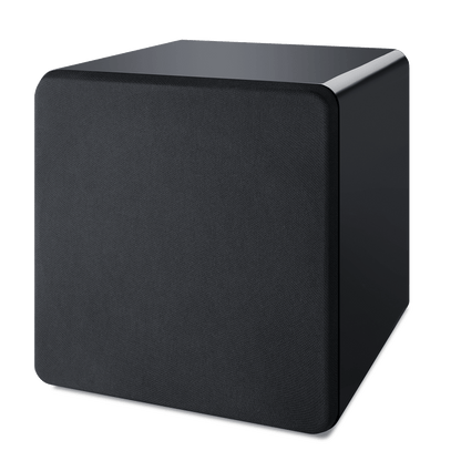 Speakercraft HRSi-8 Powered Subwoofer on an angle with grille