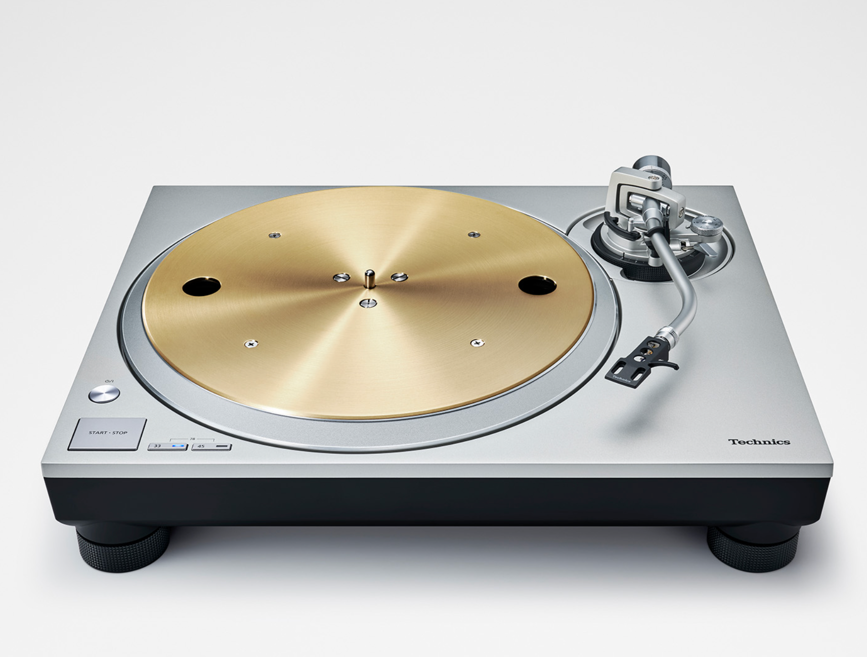 Technics SL-1300G Grand Class Turntable in silver, front on
