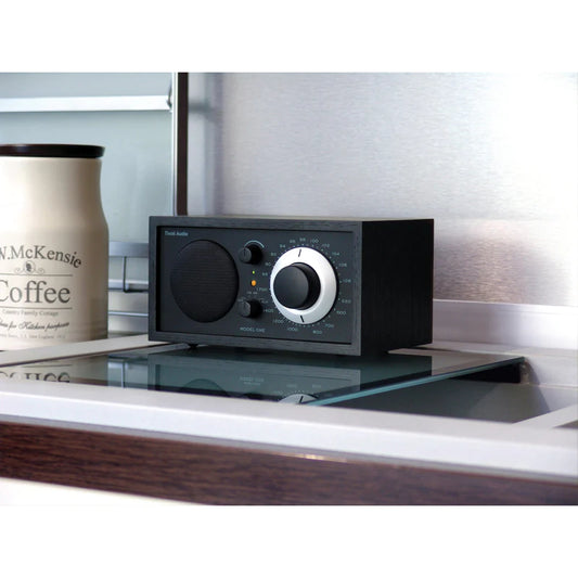  Tivoli Audio Model One Radio, timeless design, exceptional sound.  Black image on kitchen counter
