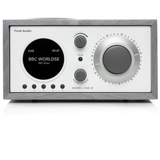 The Tivoli Audio Model One+ is a timeless classic reinvented for today. Gray White front image
