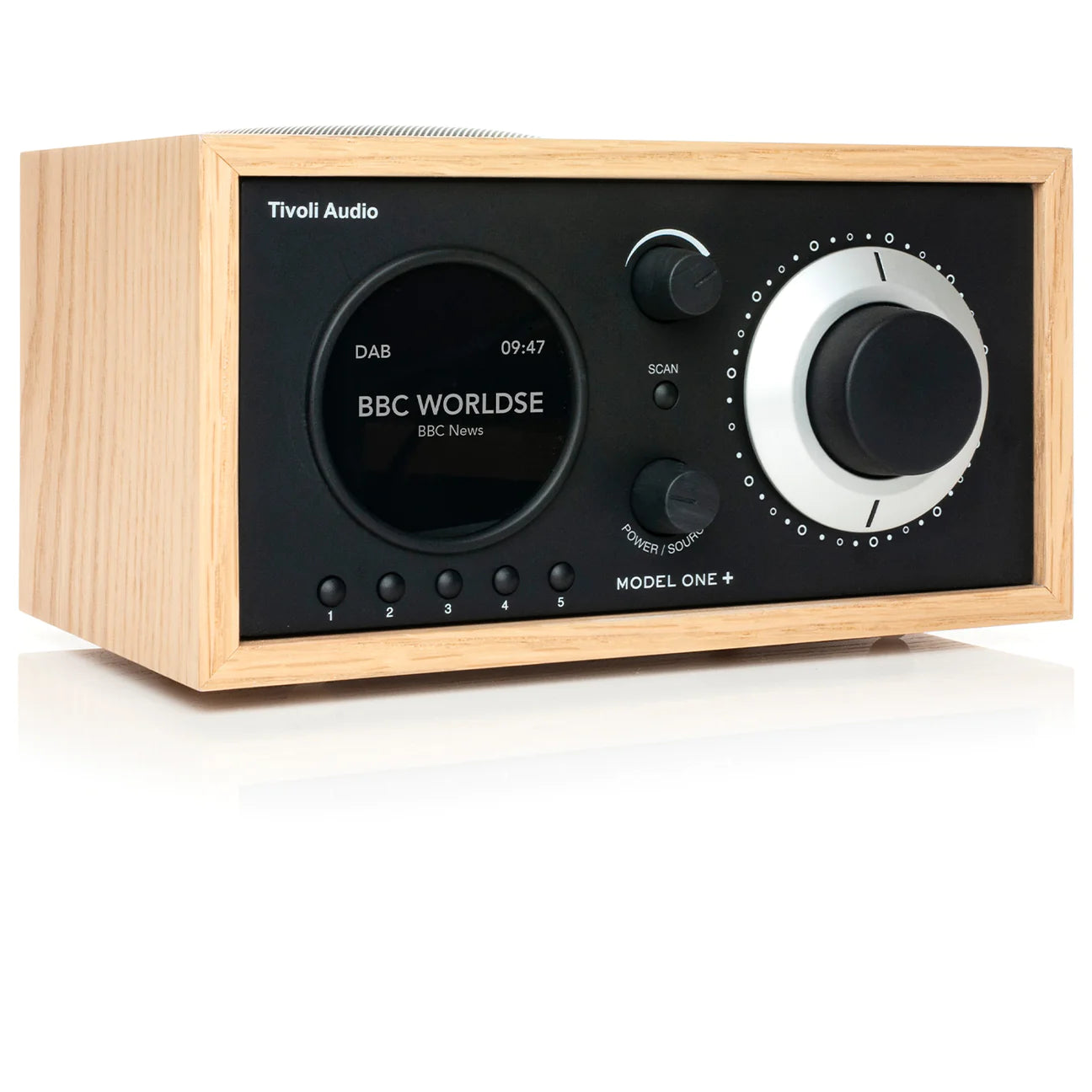 The Tivoli Audio Model One+ is a timeless classic reinvented for today. Oak Black side image