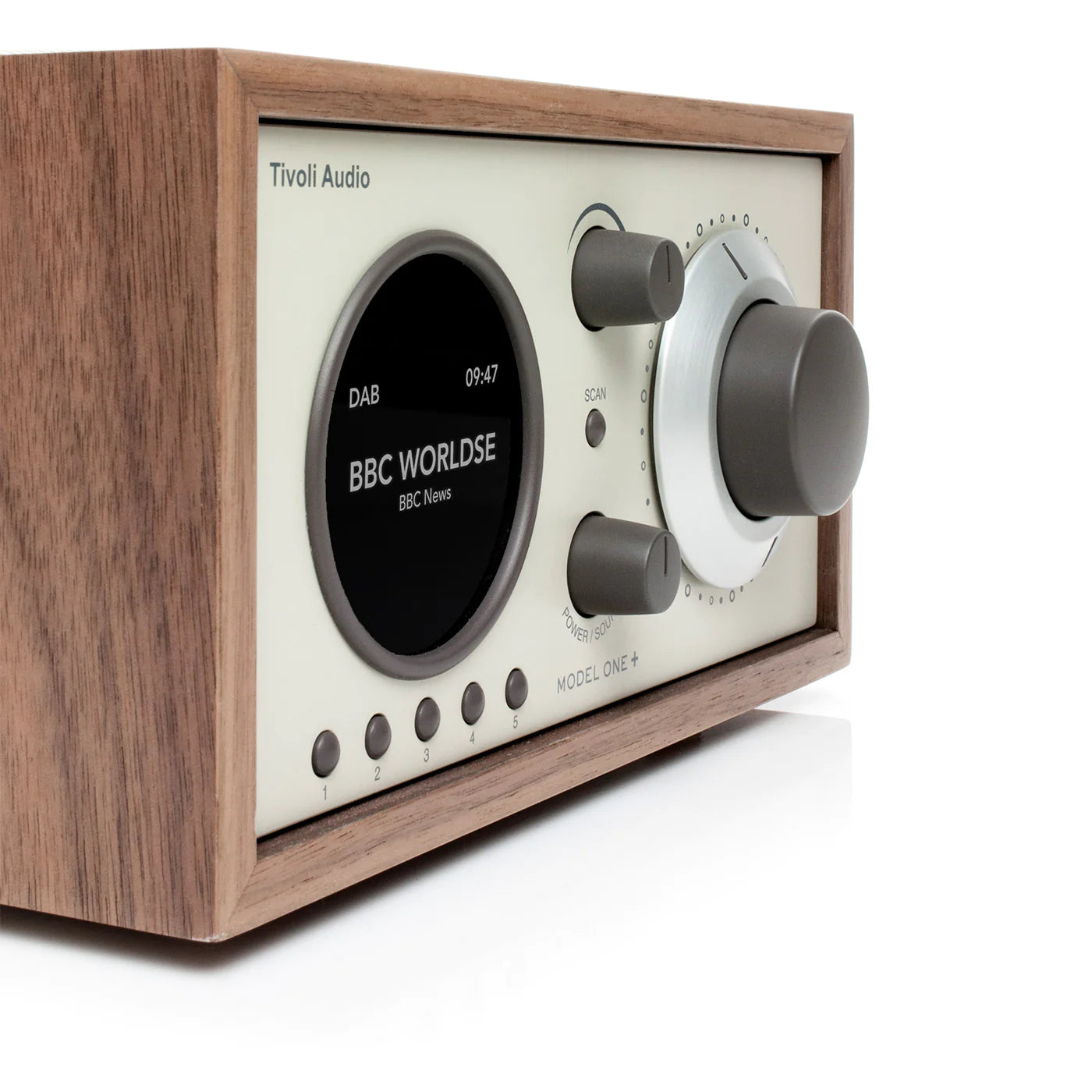 The Tivoli Audio Model One+ is a timeless classic reinvented for today. Walnut Beige profile image