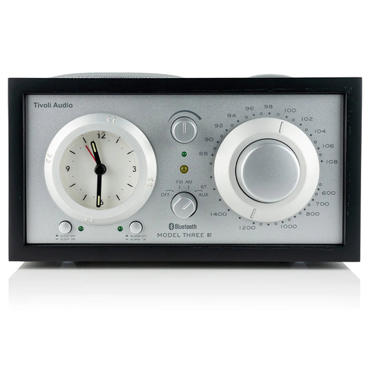 The Tivoli Audio Model Three BT blends classic design, superior sound and Bluetooth connectivity. Front black image
