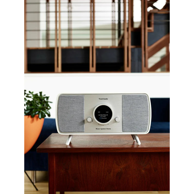The Tivoli Audio Music System Home (Gen. 2) is the pinnacle of audio innovation.  White living room image