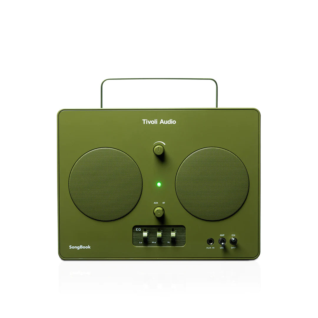 The Tivoli Audio Songbook redefines portable audio excellence. Green front image
