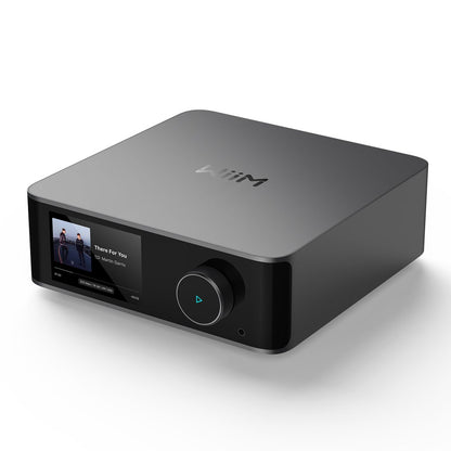 WiiM Ultra Wireless Audio Streamer in space grey, angled