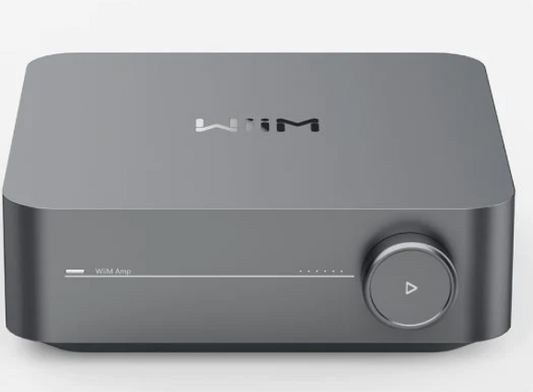 WiiM Amp Multiroom Stereo Streaming Amplifier.  Image of front