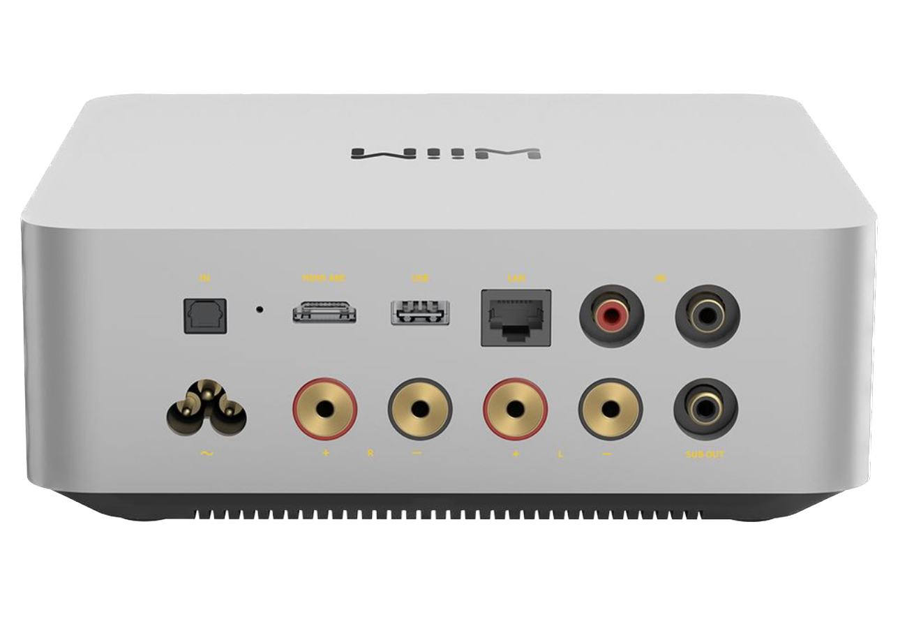 WiiM Amp Ultra Wireless Audio Streaming Amplifier in Silver, back