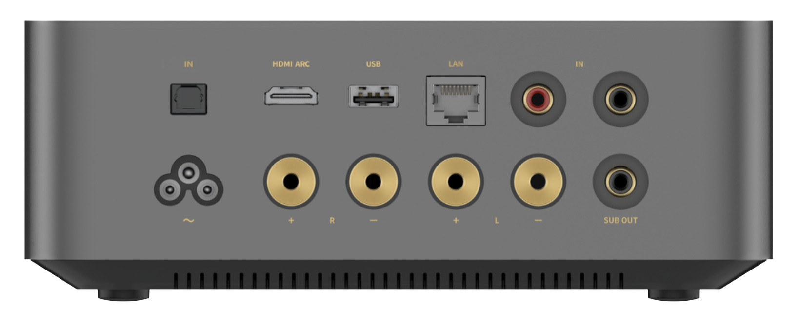 WiiM Amp Ultra Wireless Audio Streaming Amplifier in Space Grey, back