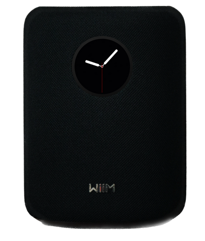 WiiM Sound Smart Speaker in Black with clock display