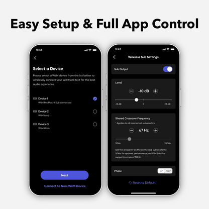WiiM Sub Pro Wireless Subwoofer, app