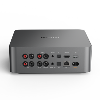 WiiM Ultra Wireless Audio Streamer in space grey, back