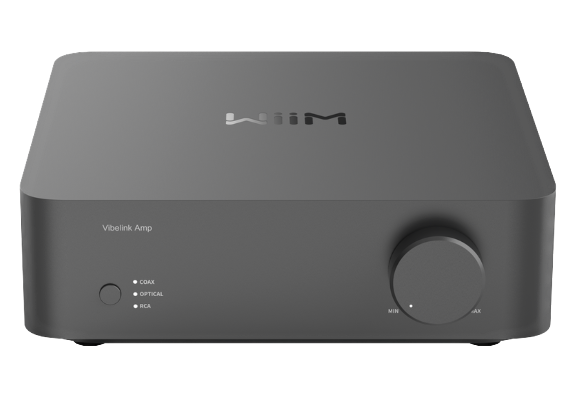 WiiM Vibelink Amp in Space Grey, front
