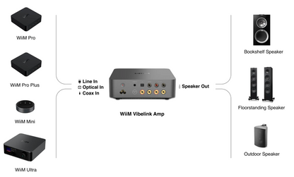 WiiM Vibelink Amp - 200W Stereo Power Amplifier, eco system