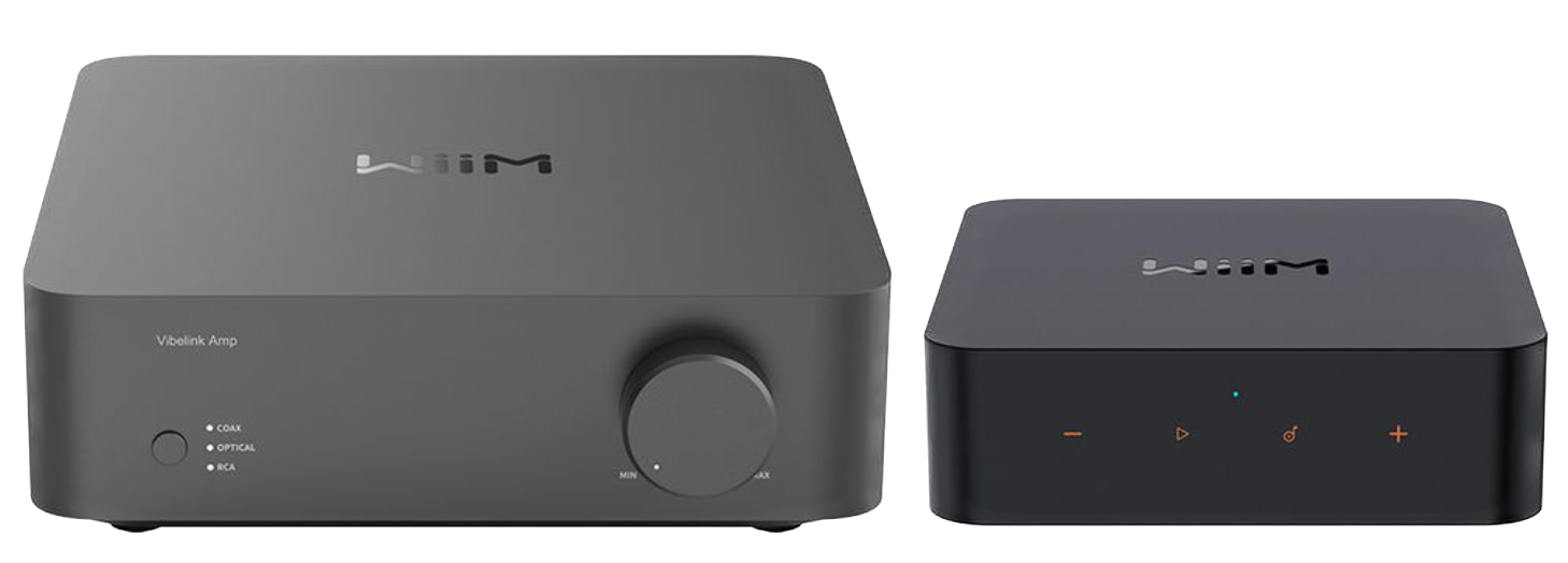 WiiM Vibelink Amp Power Amplifier with PRO Audio Streamer, side by side